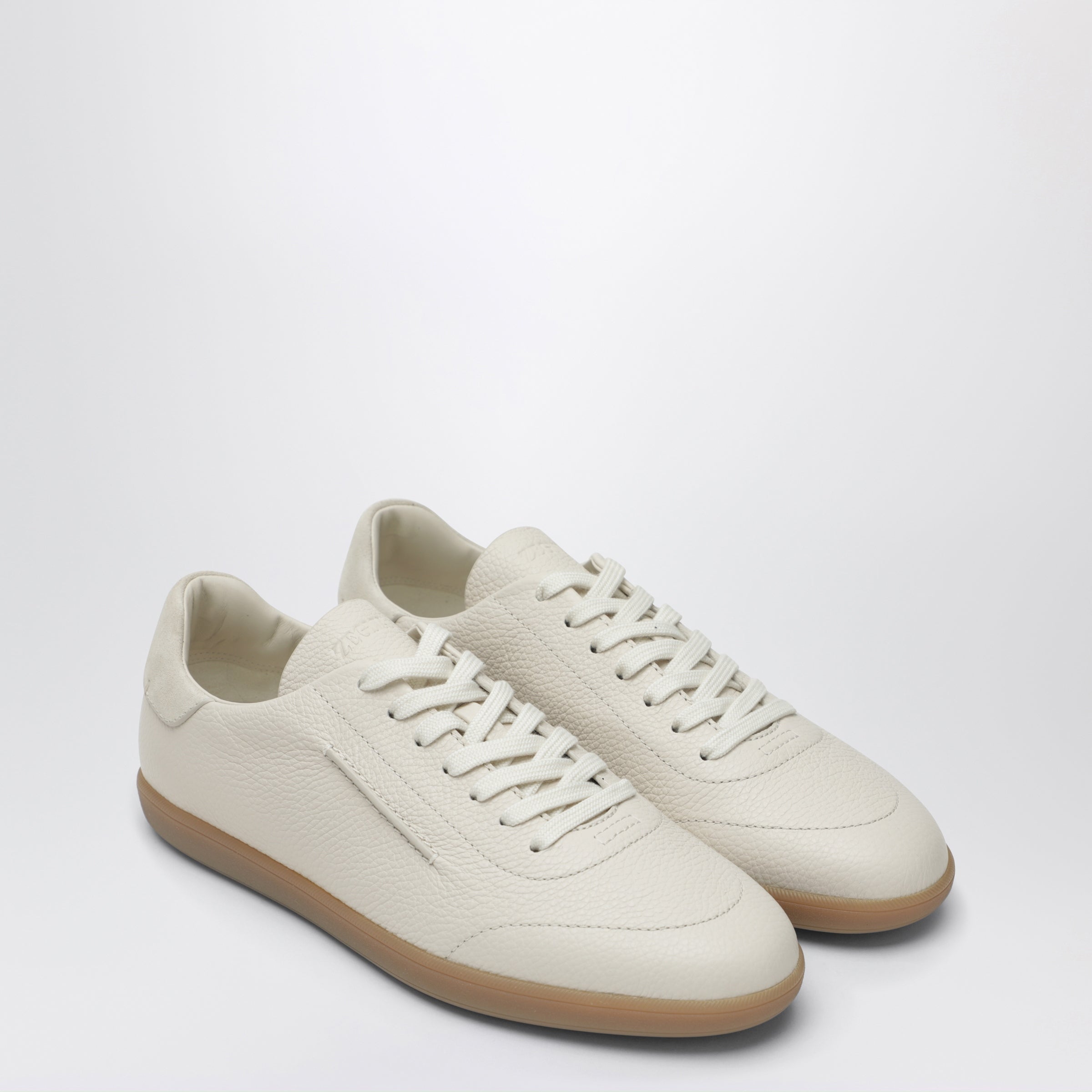 ERMENEGILDO ZEGNA Sneaker 232 bianche in pelle, view 2