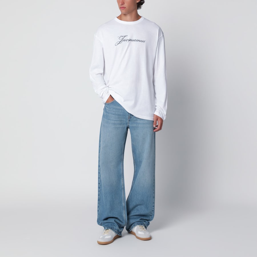 Jacquemus Jeans dritti blu in denim de-Nîmes, view 2