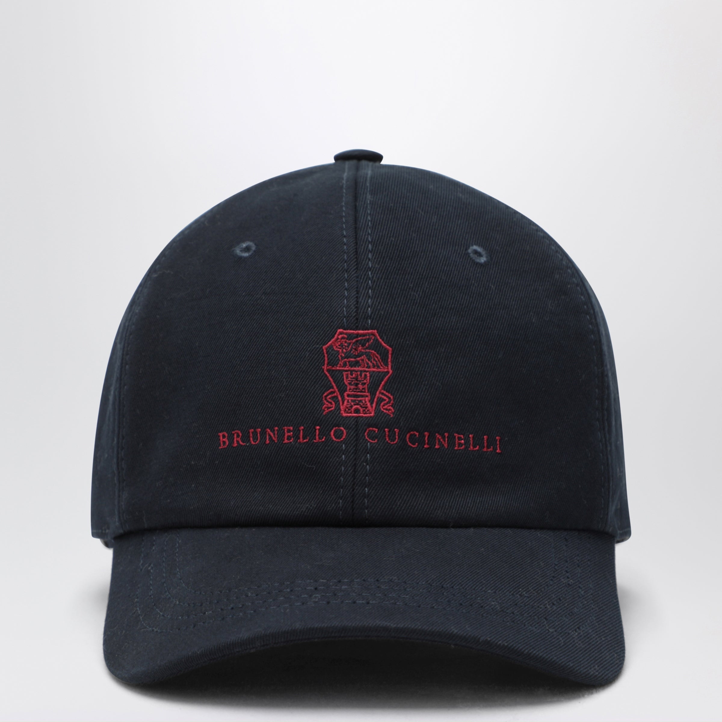 Brunello Cucinelli Cappello da baseball blu navy in cotone