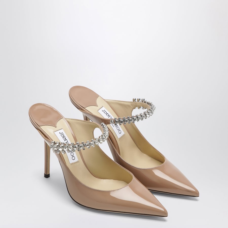 Jimmy Choo Sabot Bing 100 rosa in pelle verniciata, view 2