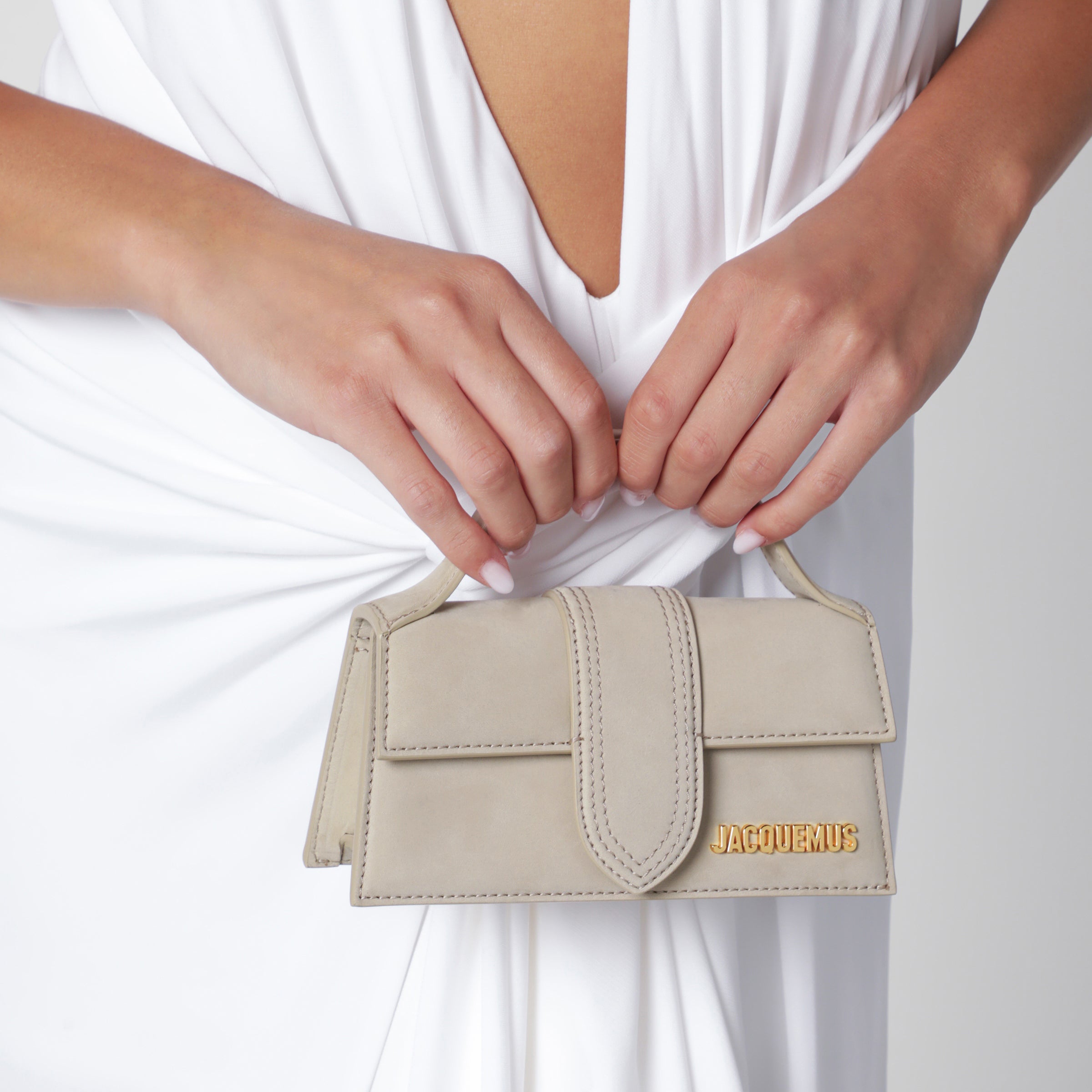Jacquemus Borsa mini Bambino beige scuro in nabuk, view 2