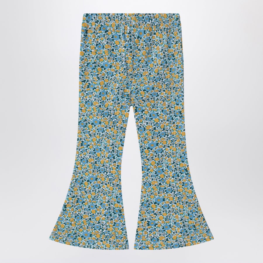 TINY COTTONS Pantaloni azzurri con stampa floreale in cotone, view 2
