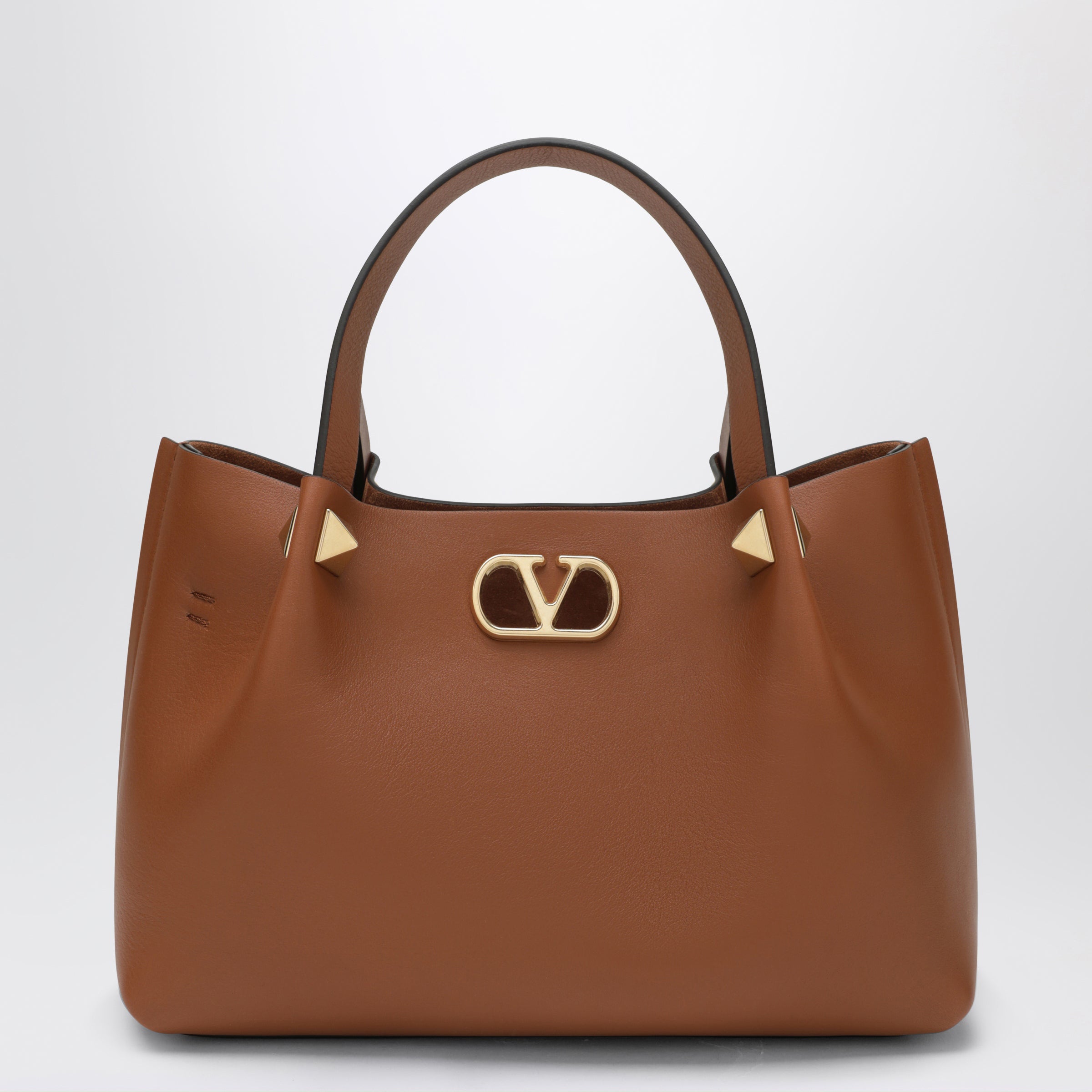 Valentino Garavani Borsa shopping piccola VLogo Signature marrone chiara