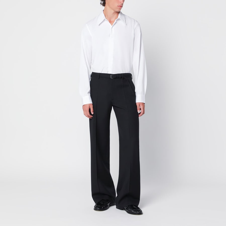 Dries Van Noten Camicia bianca in popeline di cotone