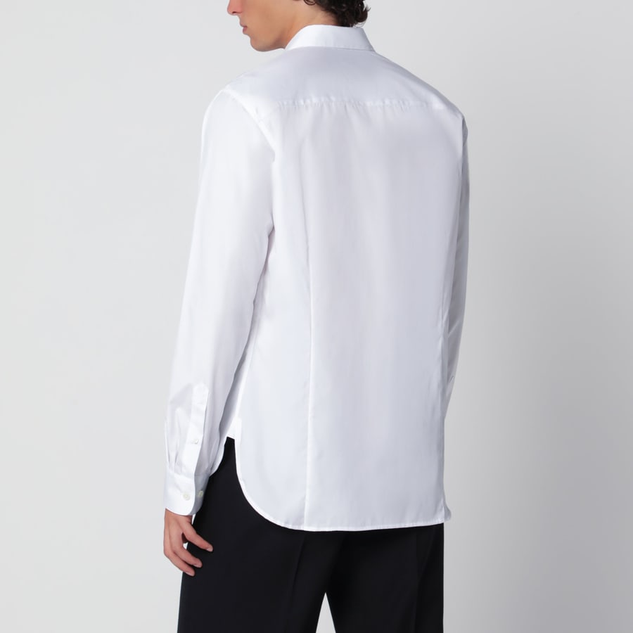 Dries Van Noten Camicia bianca in popeline di cotone, view 3