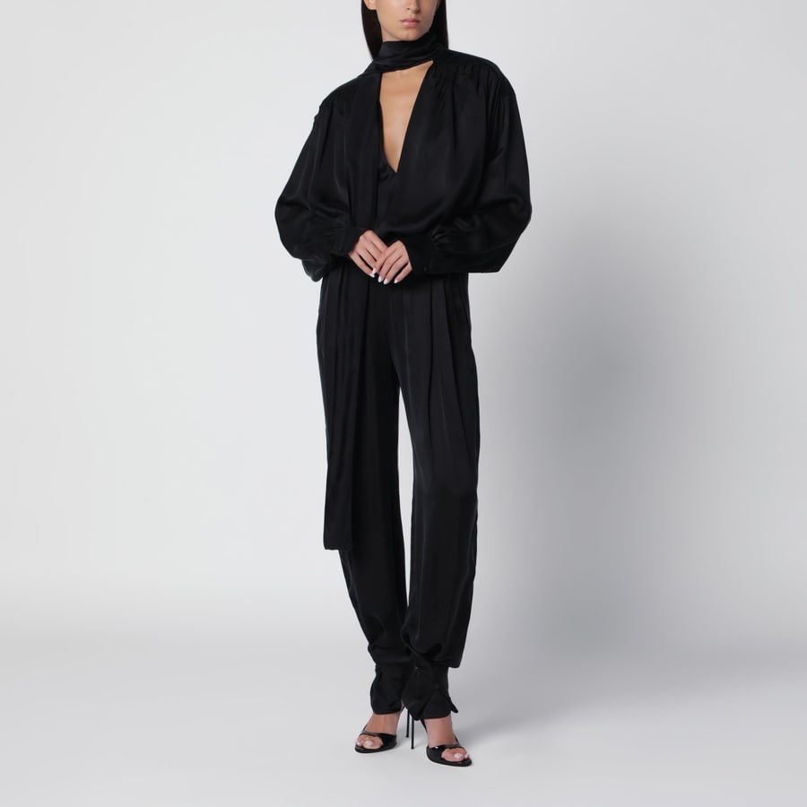 THE ANDAMANE Blusa Mathilda nera in cupro