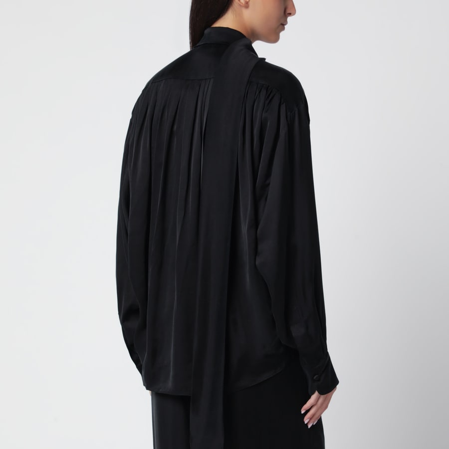 THE ANDAMANE Blusa Mathilda nera in cupro, view 3