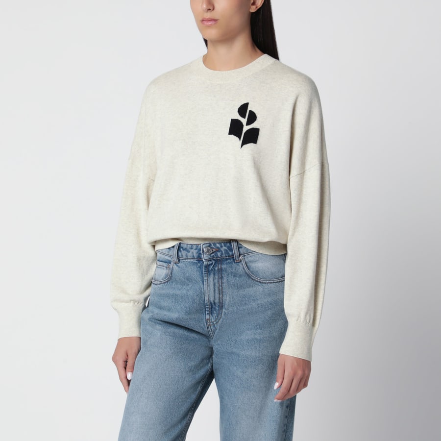 ISABEL MARANT ETOILE Maglia Marisans grigio chiaro in cotone e lana
