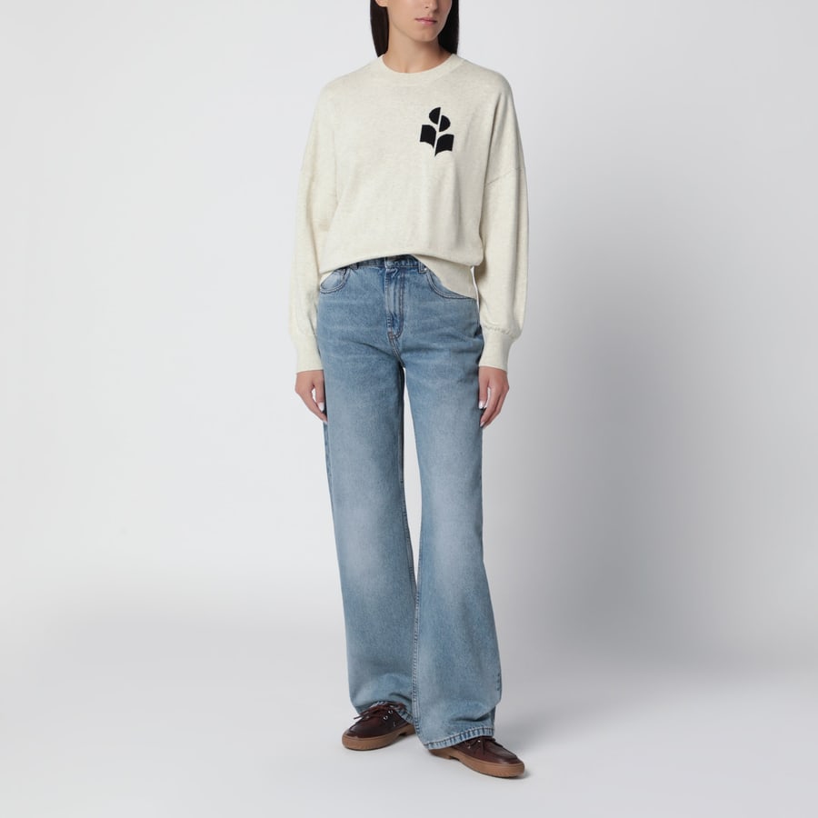 ISABEL MARANT ETOILE Maglia Marisans grigio chiaro in cotone e lana, view 2