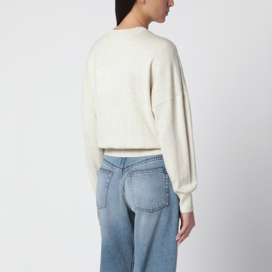 ISABEL MARANT ETOILE Maglia Marisans grigio chiaro in cotone e lana, view 3