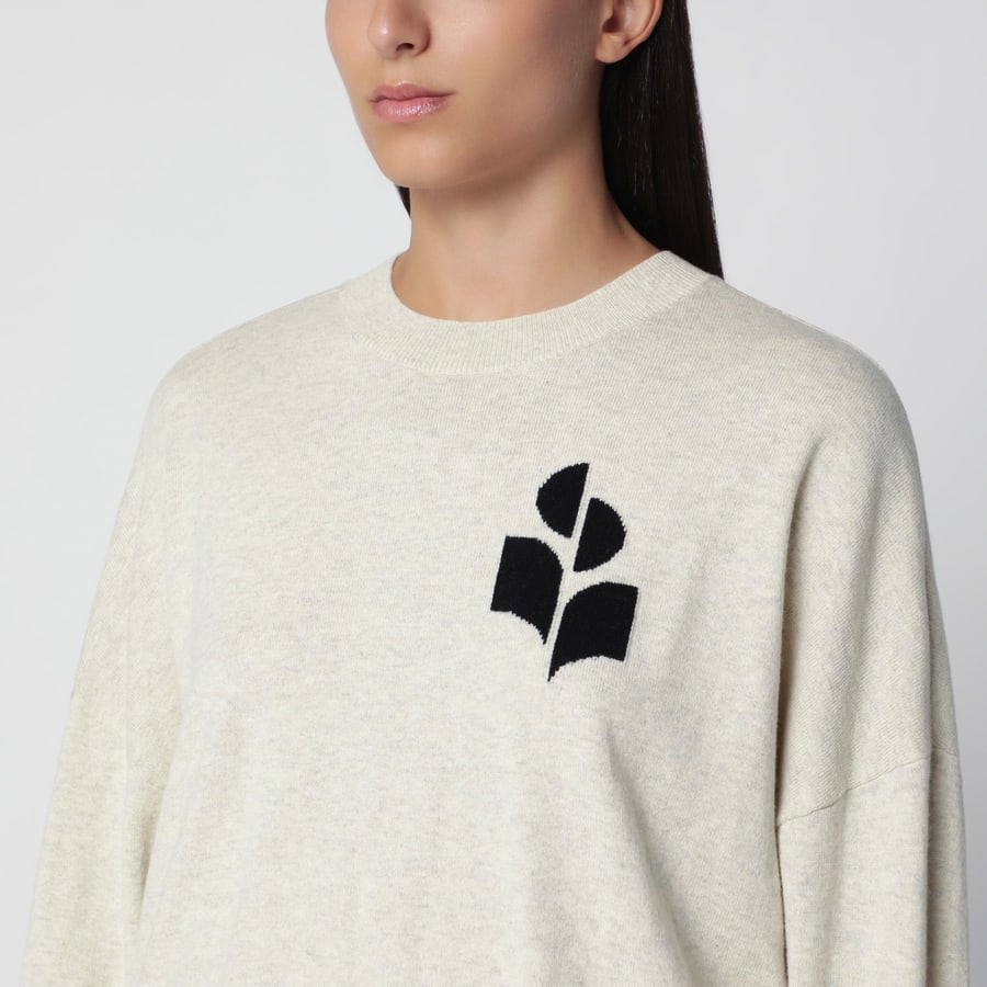 ISABEL MARANT ETOILE Maglia Marisans grigio chiaro in cotone e lana, view 4
