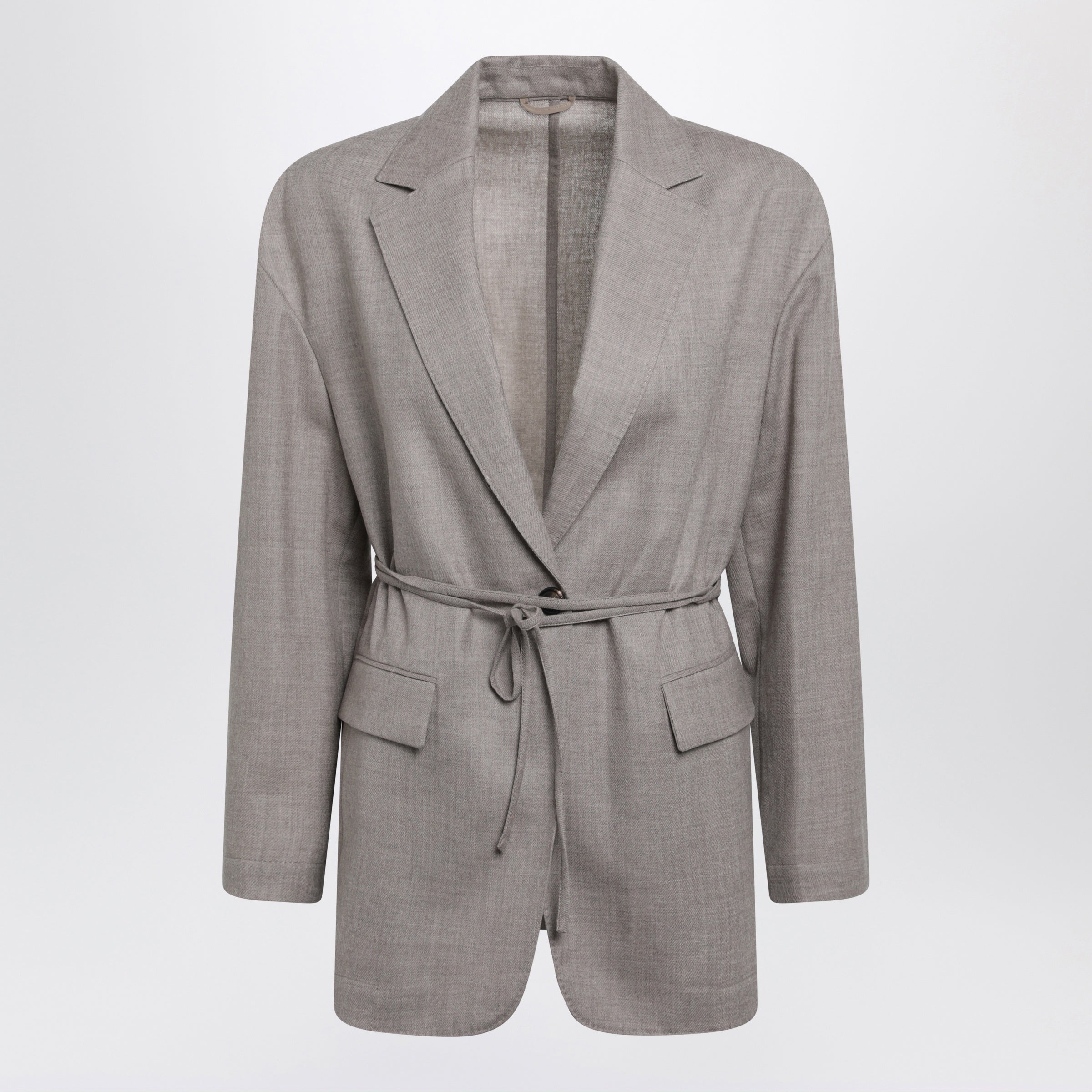 Brunello Cucinelli Blazer doppiopetto almond in lana vergine mélange