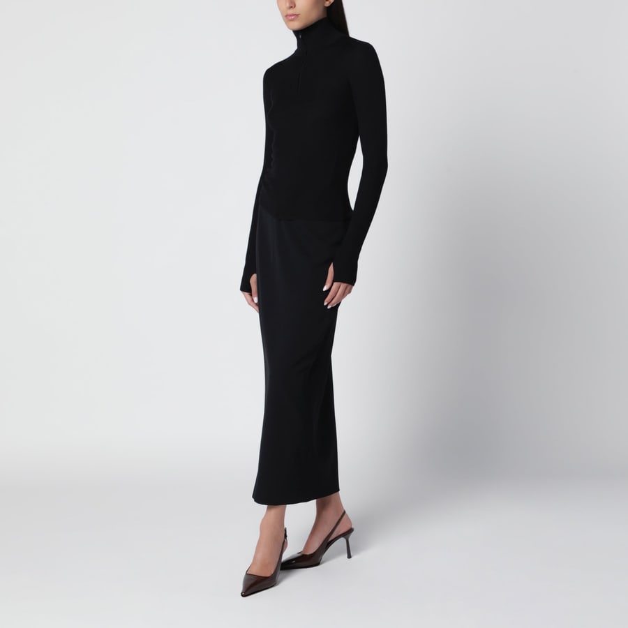 THE FRANKIE SHOP Maglione Sade nero in lana merino e seta, view 2