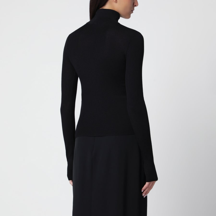 THE FRANKIE SHOP Maglione Sade nero in lana merino e seta, view 3