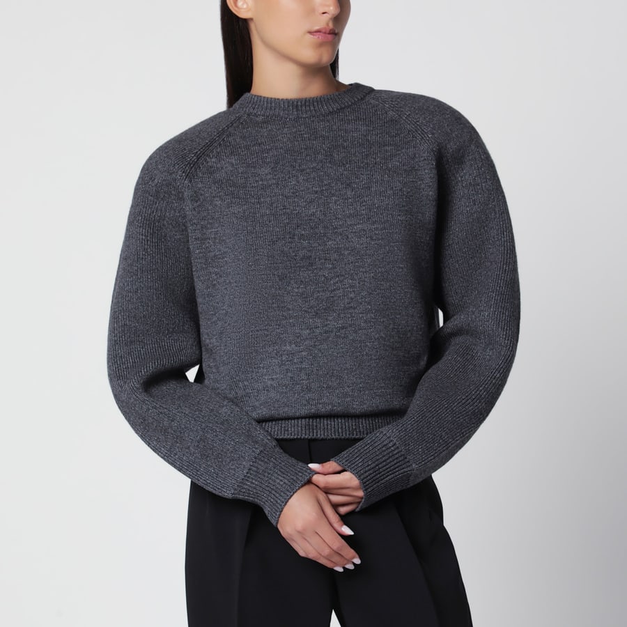 THE FRANKIE SHOP Maglia grigia scura in misto lana