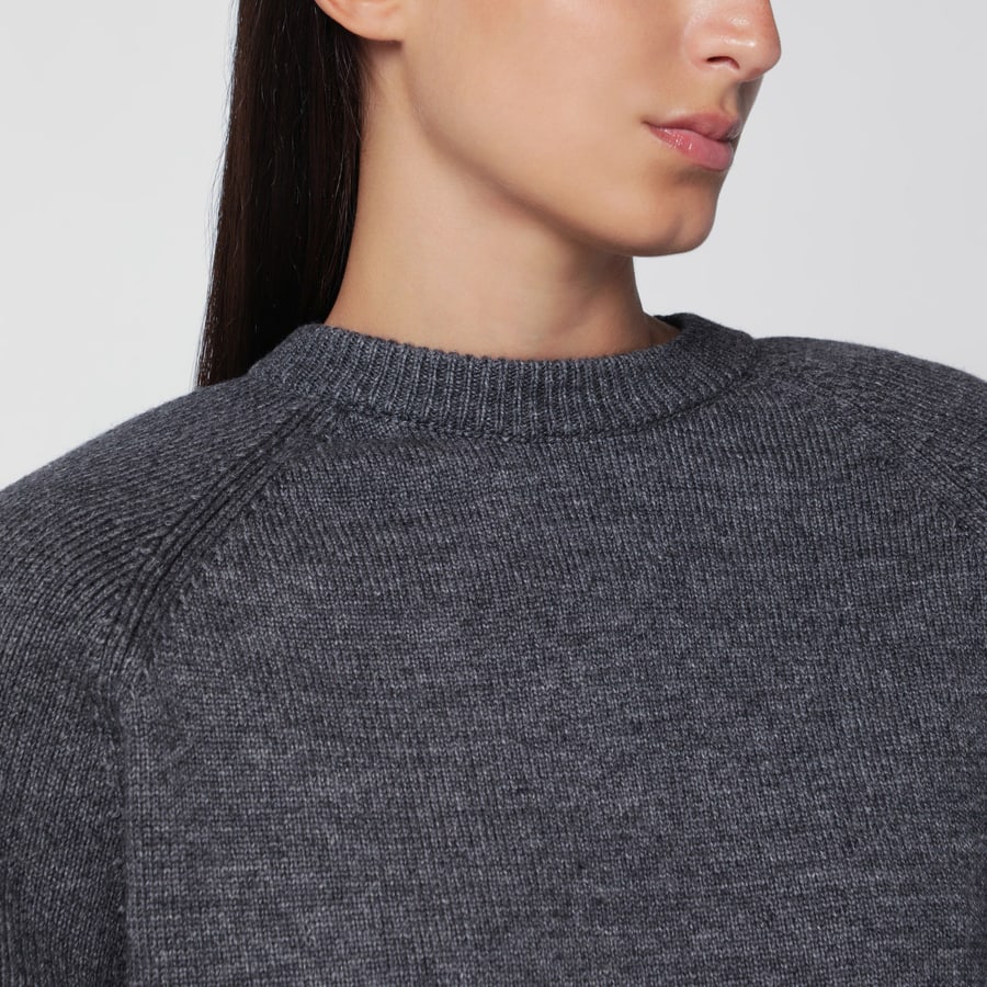 THE FRANKIE SHOP Maglia grigia scura in misto lana, view 4