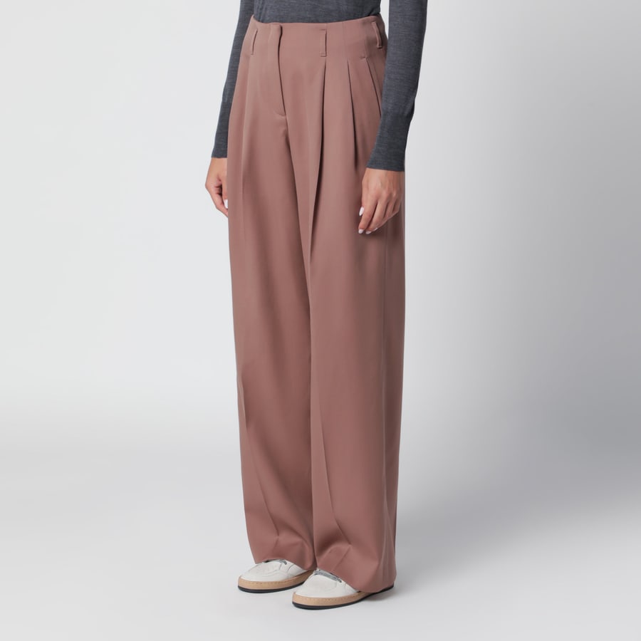 Golden Goose Pantaloni sartoriali rosa bronzo in lana vergine, view 3