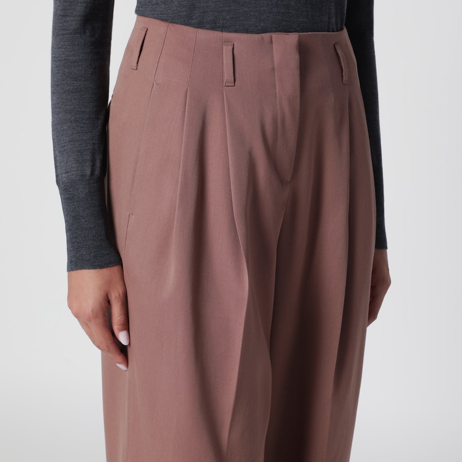 Golden Goose Pantaloni sartoriali rosa bronzo in lana vergine, view 5