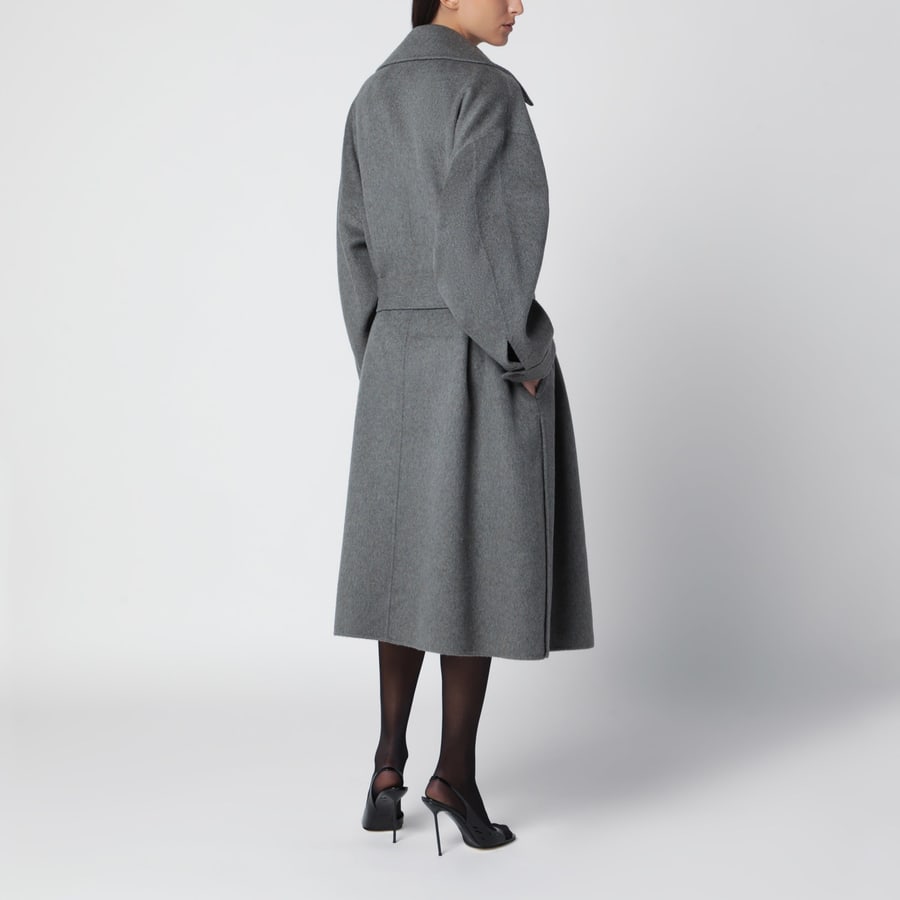 THE FRANKIE SHOP Cappotto doppiopetto con cintura grigio, view 3