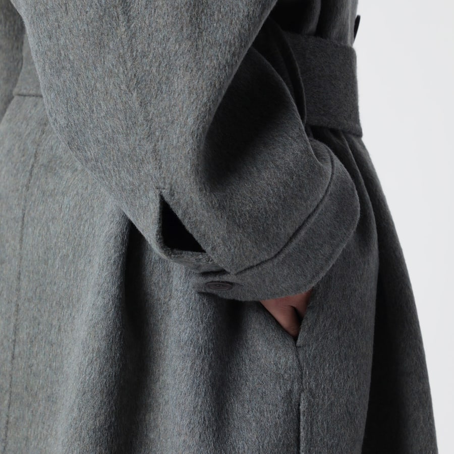 THE FRANKIE SHOP Cappotto doppiopetto con cintura grigio, view 4