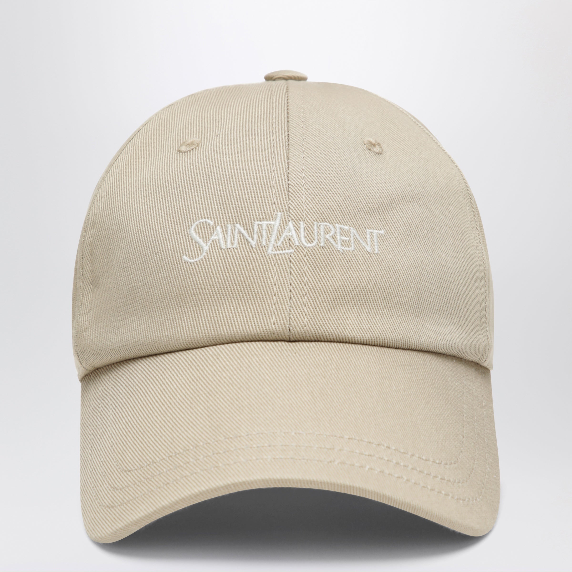 Saint Laurent Berretto da baseball beige in cotone
