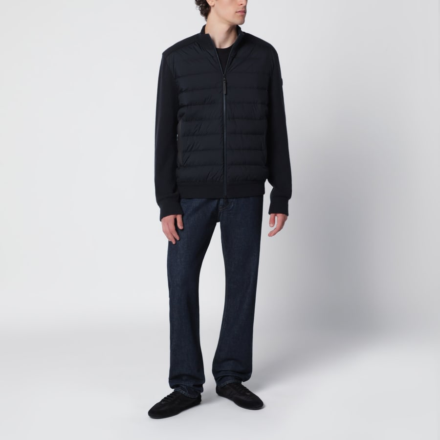 Moncler Cardigan imbottito blu, view 2
