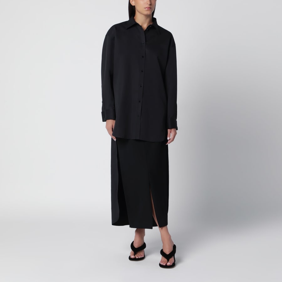 Balenciaga Camicia Train nera in cotone e seta, view 2