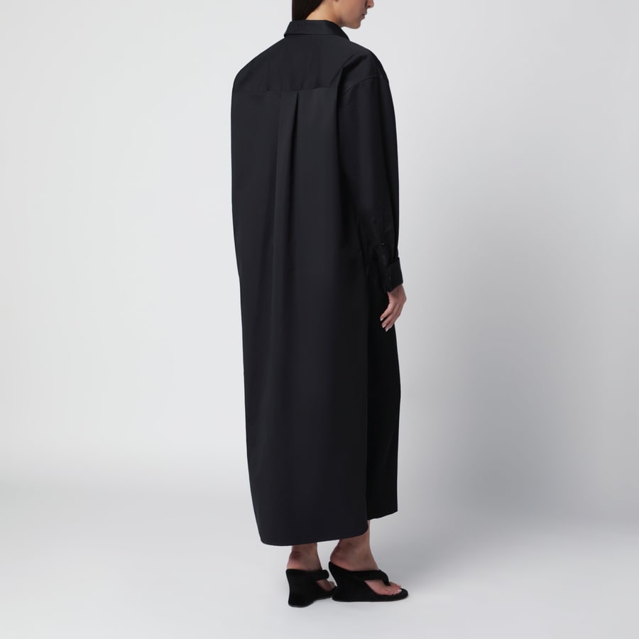 Balenciaga Camicia Train nera in cotone e seta, view 3