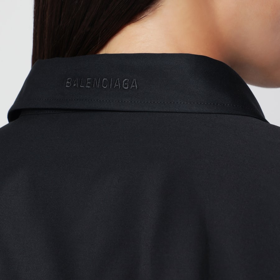 Balenciaga Camicia Train nera in cotone e seta, view 4