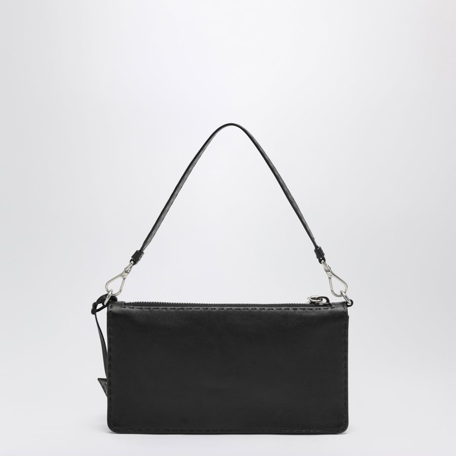 Prada Pouch in pelle anticata nera, view 4