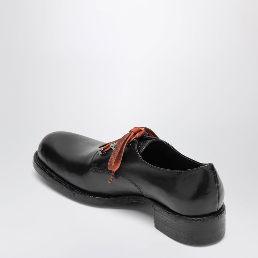 Prada Scarpe stringate nere in pelle anticata, view 4