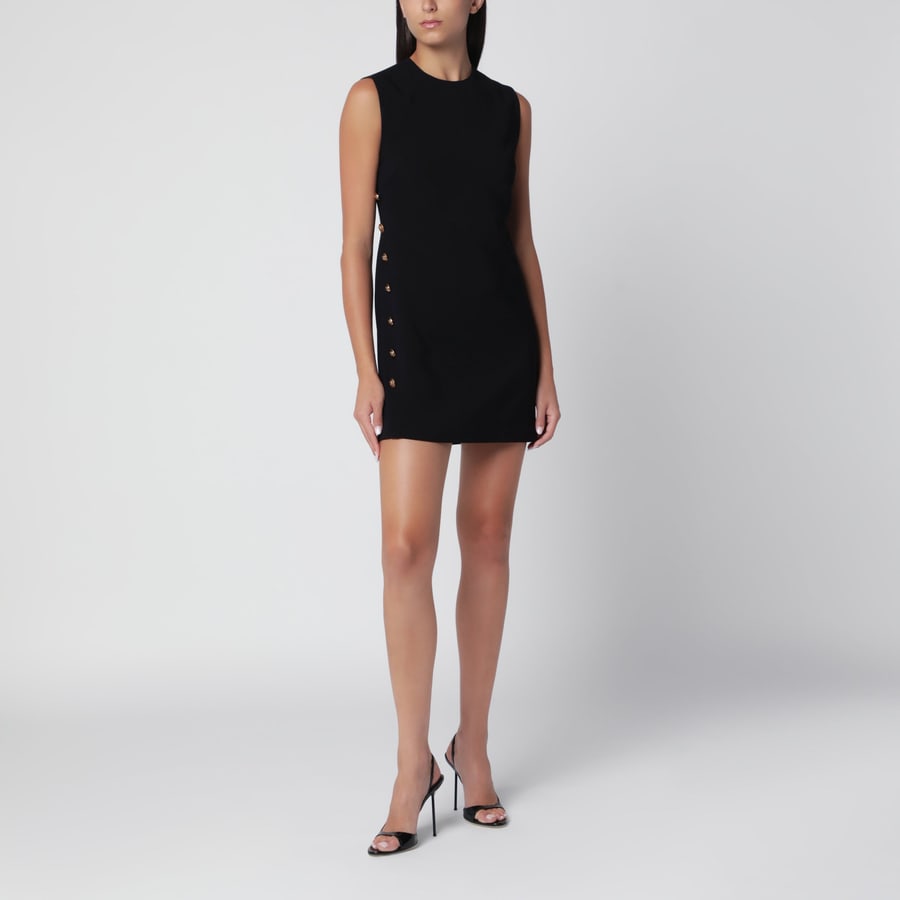 Versace Miniabito nero in cady di viscosa stretch