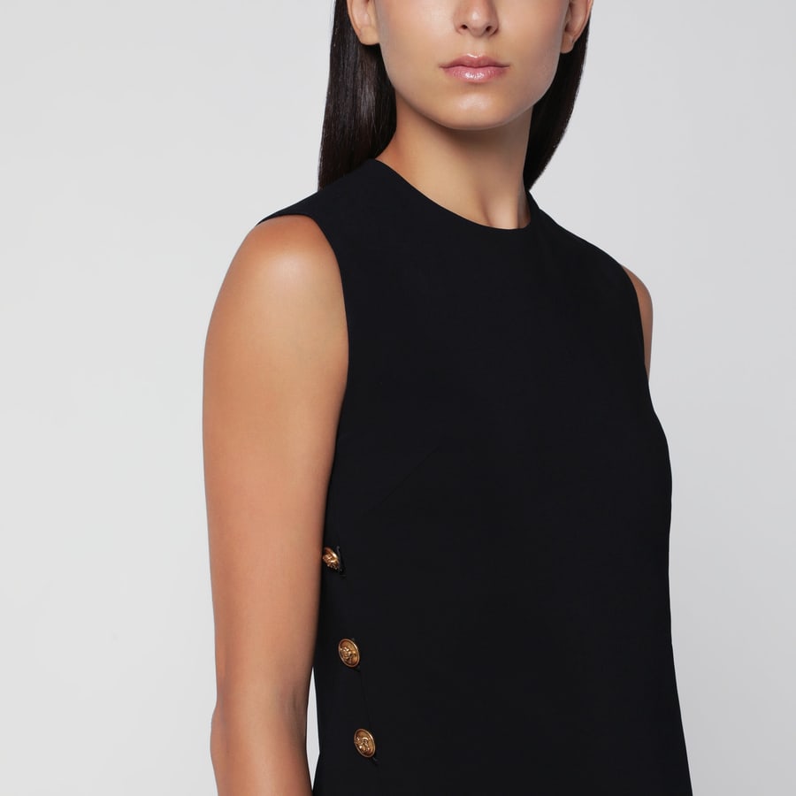 Versace Miniabito nero in cady di viscosa stretch, view 4