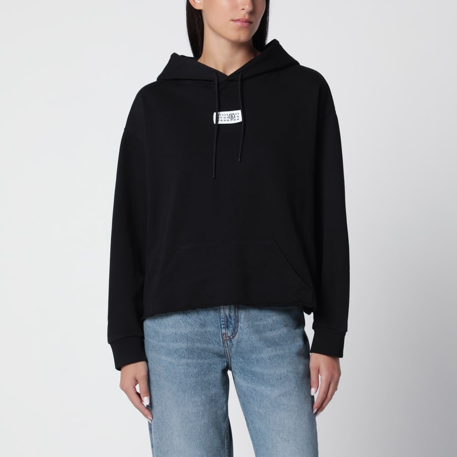 MM6 Felpa con cappuccio con Patch Numeric Logo nera