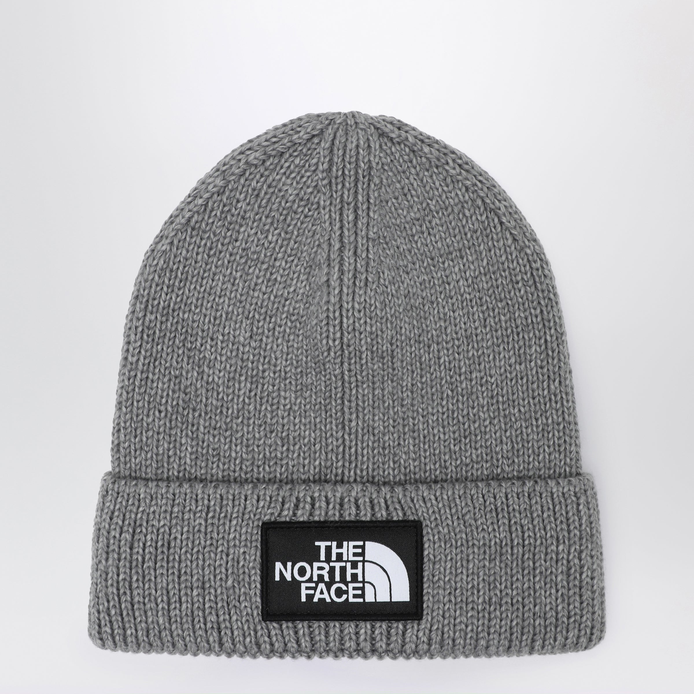 The North Face Berretto grigio con patch logo