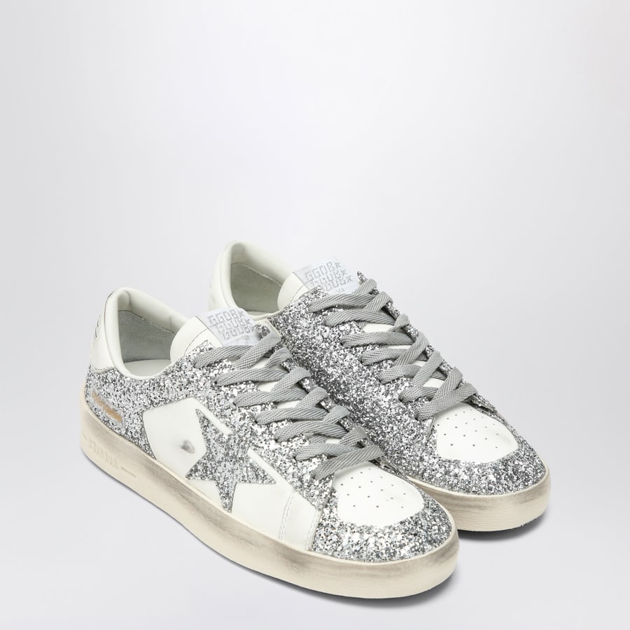 Golden Goose Sneakers Stardan bianca/argento glitter, view 2