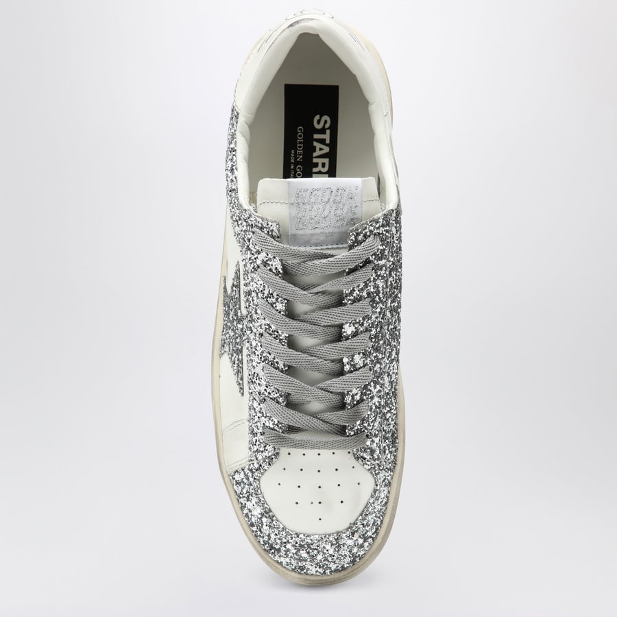 Golden Goose Sneakers Stardan bianca/argento glitter, view 3