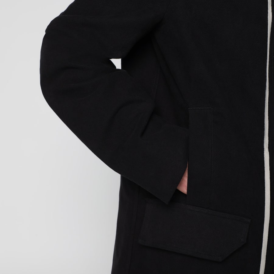 Rick Owens Megaparka lungo nero in cotone, view 4