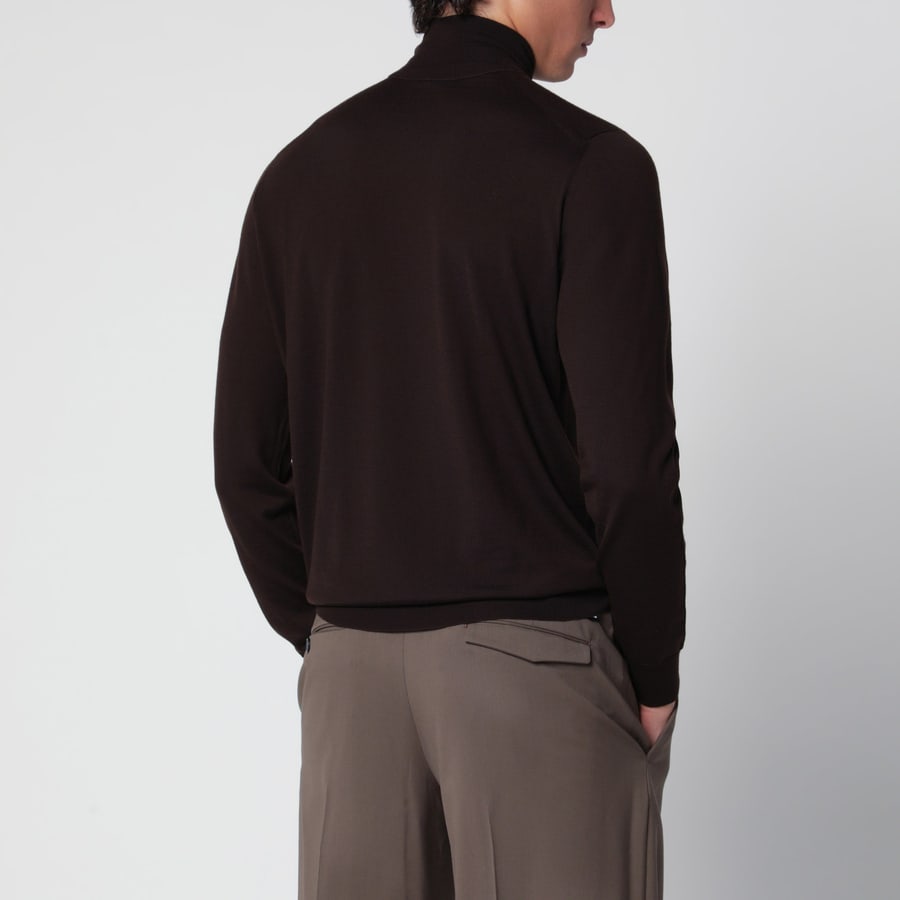 DRUMOHR Maglia dolcevita marrone in lana, view 3