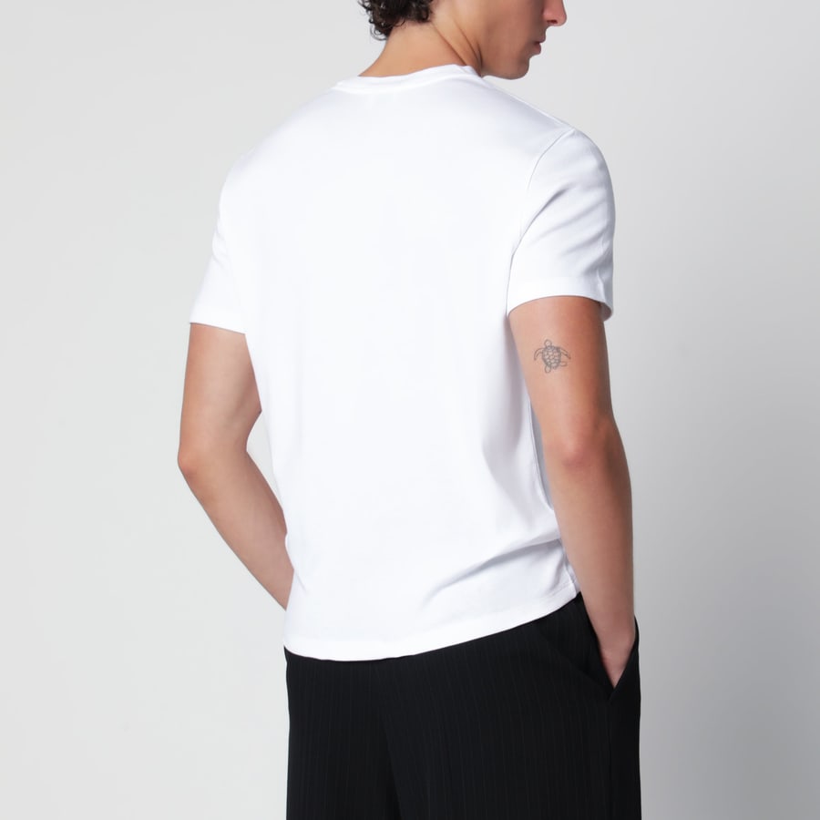 Saint Laurent T-shirt Cassandre bianca in cotone, view 3