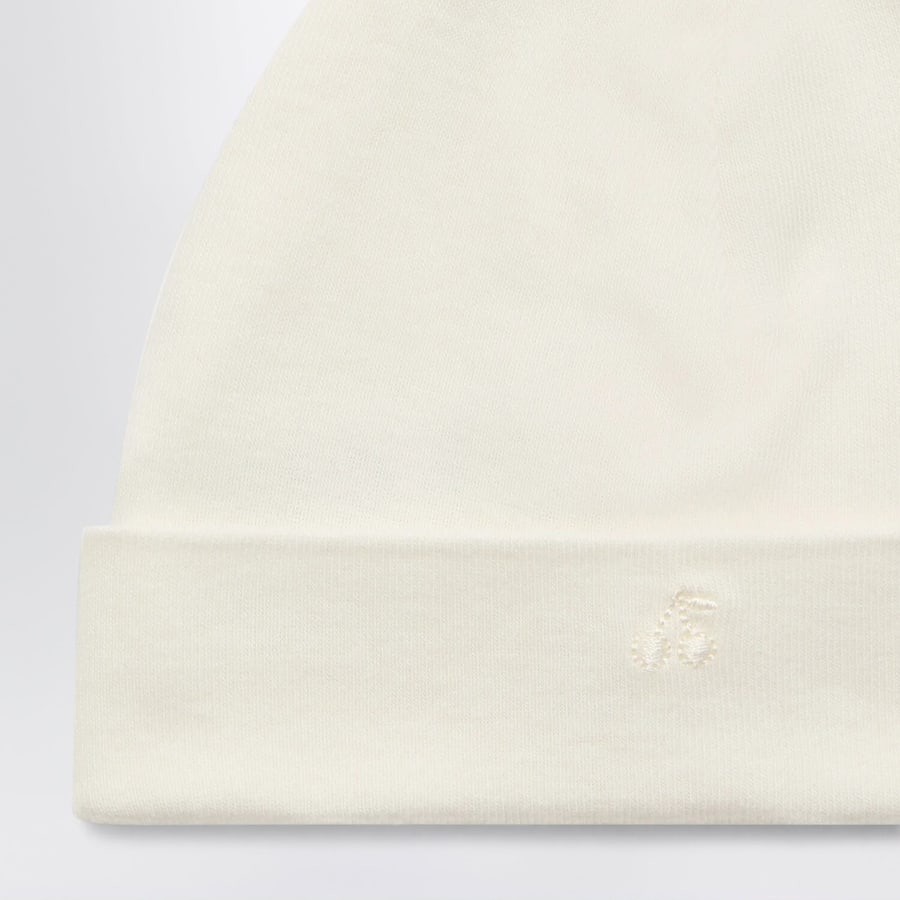 BONPOINT Berretto bianco latte in cotone biologico, view 2