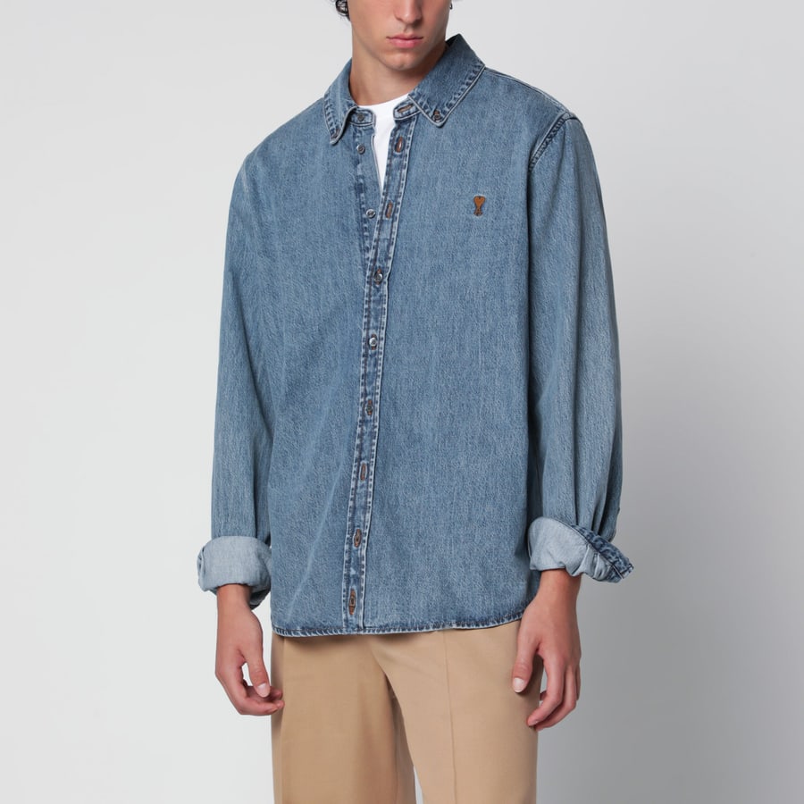 AMI Paris Camicia Ami De Coeur used blue in denim