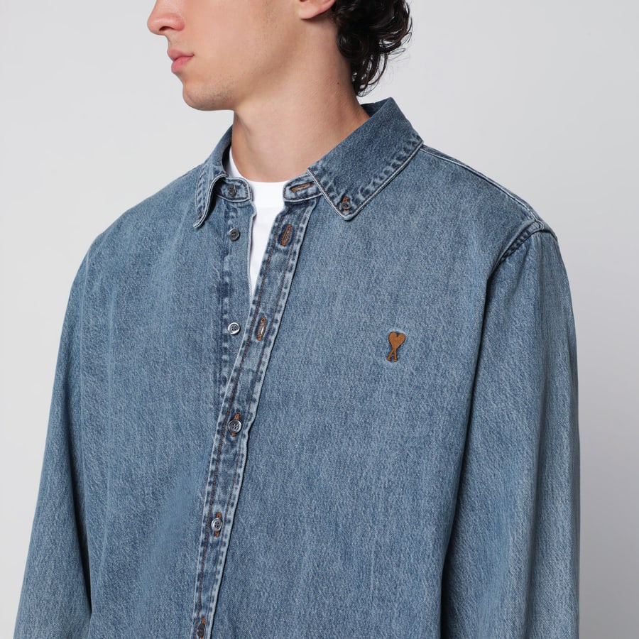 AMI Paris Camicia Ami De Coeur used blue in denim, view 4