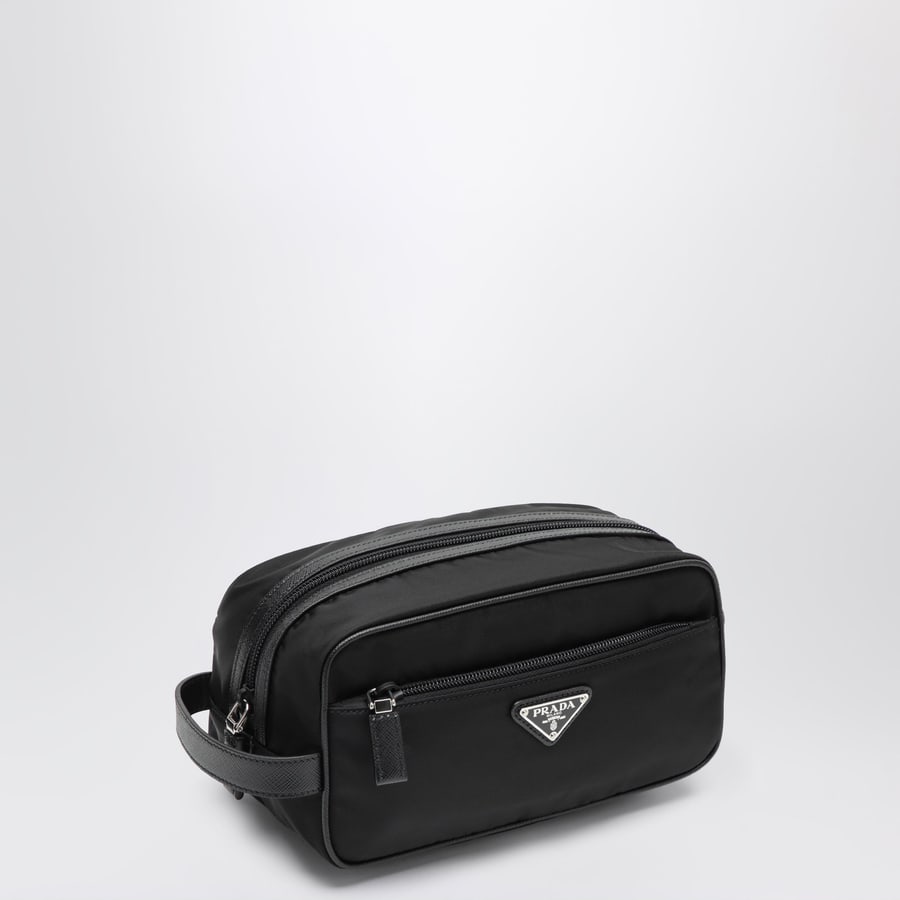 Prada Portatutto nero in Re-Nylon e pelle, view 2
