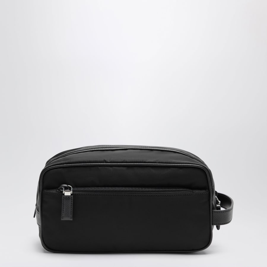 Prada Portatutto nero in Re-Nylon e pelle, view 3