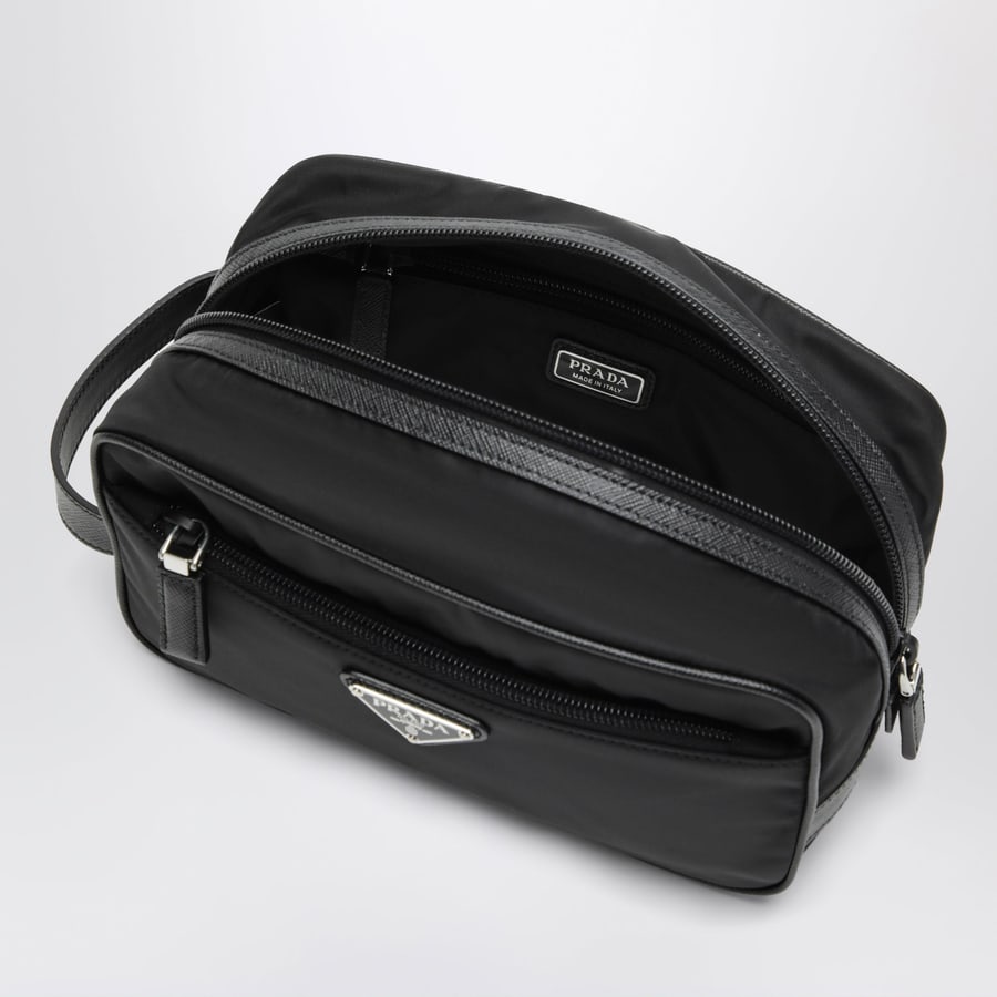 Prada Portatutto nero in Re-Nylon e pelle, view 4