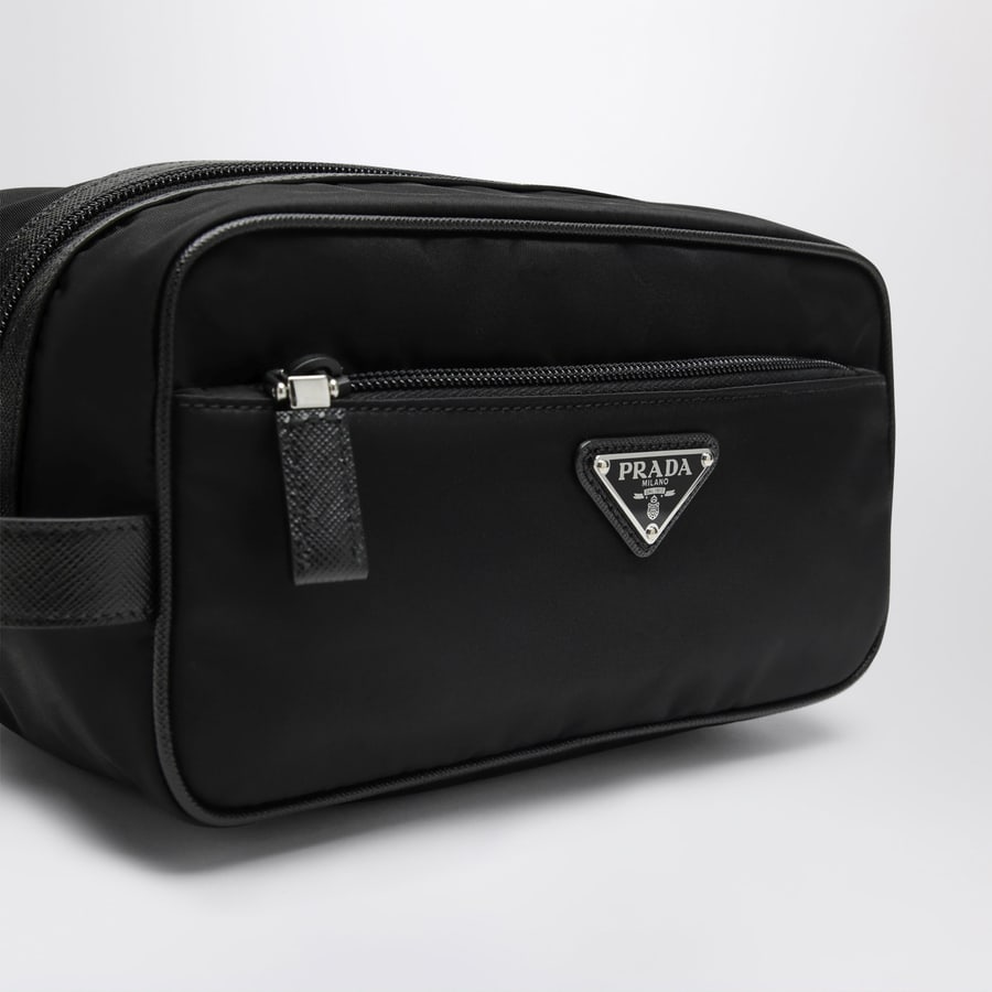 Prada Portatutto nero in Re-Nylon e pelle, view 5