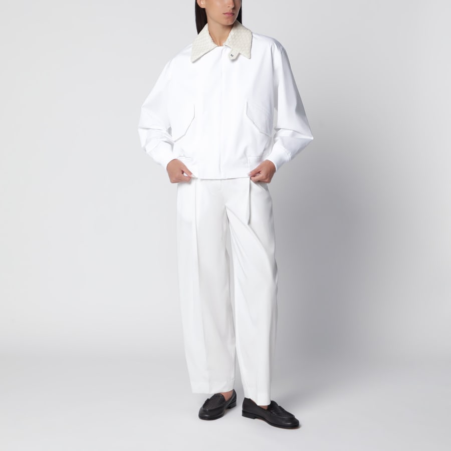 Bottega Veneta Giacca bianca in cotone, view 2