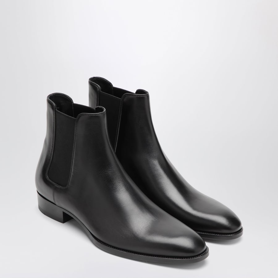 Saint Laurent Stivaletti Chelsea Wyatt neri in pelle, view 2