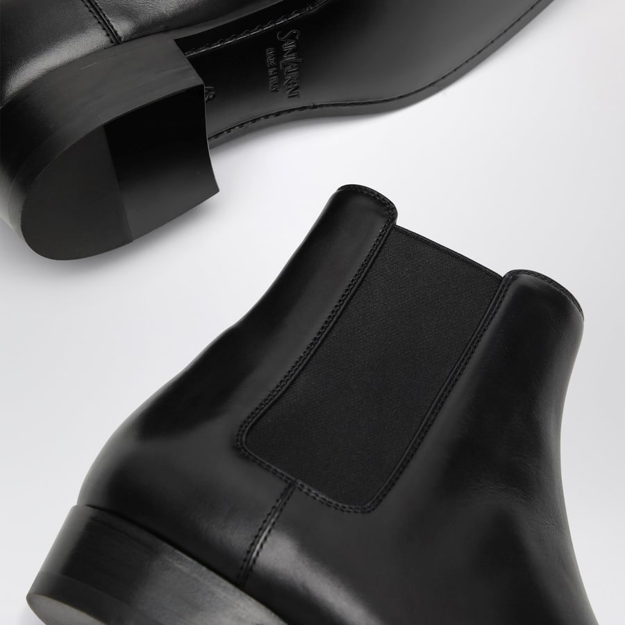 Saint Laurent Stivaletti Chelsea Wyatt neri in pelle, view 5